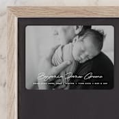 "Handwriting" - Birth Announcements in Snow by Bethan - Front