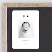 "Cursive" - Birth Announcements in Snow by AK Graphics - Front