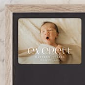 "Modern Name" - Birth Announcements in Linen by Erica Krystek - Front