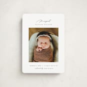 "Simply Lovely" - Birth Announcements in Pearl by Pixel and Hank - Front