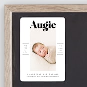 "Bold Name Frame" - Birth Announcements in Ash by Alethea and Ruth - Front