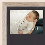 "Stacked Name" - Birth Announcements in Cloud by Alethea and Ruth - Front