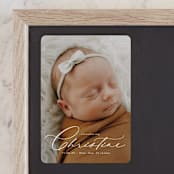"Sweeping Name" - Birth Announcements in Cloud by Alethea and Ruth - Front