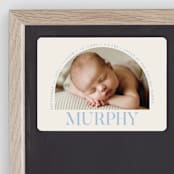 "Type Arch" - Birth Announcements in Bluebird Day by Baumbirdy - Front