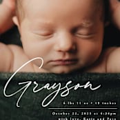 "Linear" - Birth Announcements in Frost by Everett Paper Goods - Detail