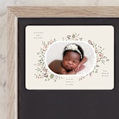 "Wildflower" - Birth Announcements in Eggshell by Itsy Belle Studio - Front