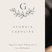 "Laurel Crest" - Birth Announcements in Muslin by Jessica Williams - Detail
