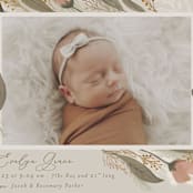 "Boho Bouquet" - Birth Announcements in Rose by Joanna Griffin - Detail