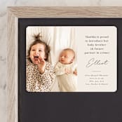 "Siblings" - Birth Announcements in Bamboo by Corinne Malesic - Front