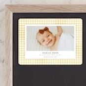 "Gingham" - Birth Announcements in Marigold by Jessie Steury - Front