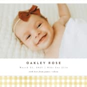 "Gingham" - Birth Announcements in Marigold by Jessie Steury - Detail