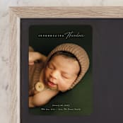 "Simple Emphasis" - Birth Announcements in Cloud by Carolyn MacLaren - Front