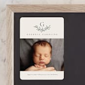 "Laurel Crest" - Birth Announcements in Muslin by Jessica Williams - Front