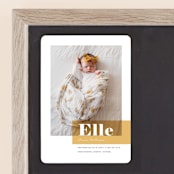 "Magazine Block" - Birth Announcements in Marigold by Maria Hilas-Louie - Front