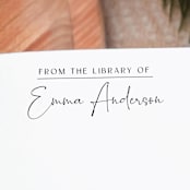 "Custom Name Romantic Book Stamp | Book Lover Gift" - Book Stamp in black by Samantha Malvey