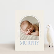 "Type Arch" - Birth Announcements in Bluebird Day by Baumbirdy - Front
