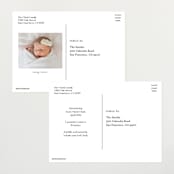 "Modern Chic" - Birth Announcements in Sky by Shirley Lin Schneider - Back of Card Options