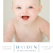 "Modern Chic" - Birth Announcements in Sky by Shirley Lin Schneider - Detail