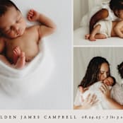 "Sweet Three" - Birth Announcements in Cloud by Brianne Larsen - Detail