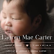"Heart" - Birth Announcements in Blush by Pixel and Hank - Detail