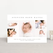 "Sweet Simplicity" - Birth Announcements in White Linen by Erica Krystek - Front