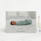 "Vintage" - Birth Announcements in Fog by Sara Hicks Malone - Front