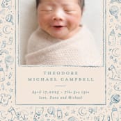 "Iconic bebe" - Birth Announcements in Bluebird by Creo Study - Detail