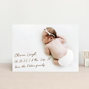 "Signed with Love" - Birth Announcements in Bark by AK Graphics - Front
