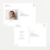 "Understated" - Birth Announcements in Lily by Sara Hicks Malone - Back of Card Options