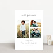 "With Full Hearts" - Birth Announcements in Charcoal by Lisa Assenmacher - Front