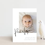 "Clean Lines" - Birth Announcements in Blackboard by Amy Payne - Front