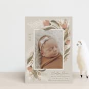 "Boho Bouquet" - Birth Announcements in Rose by Joanna Griffin - Front