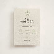"Stitched Together" - Birth Announcements in Mint by Ashley Langlais - Front