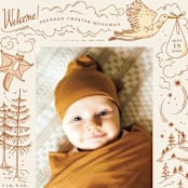 "Baby Bear" - Birth Announcements in Cream by Morgan Ramberg - Detail