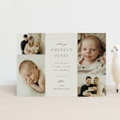 "Photo Stack" - Birth Announcements in Boho Neutral by Ana Sharpe - Front