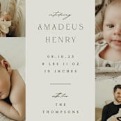 "Photo Stack" - Birth Announcements in Boho Neutral by Ana Sharpe - Detail
