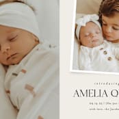 "Petite Introduction" - Birth Announcements in Cream by Jessica Williams - Detail