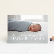 "Typographic Mix" - Birth Announcements in Snow by Michelle Taylor - Front