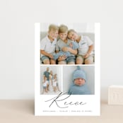 "Script Look" - Birth Announcements in Ink by Carolyn MacLaren - Front