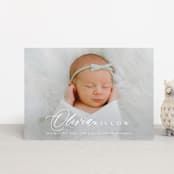 "Serenity" - Birth Announcements in Cloud by Everett Paper Goods - Front