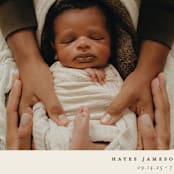 "Simple Photo" - Birth Announcements in Almond by Brianne Larsen - Detail