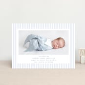 "Pinstripe Frame" - Birth Announcements in Sky by Jennifer Holbrook - Front
