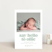 "Clarke" - Birth Announcements in Mint by Robert and Stella - Front