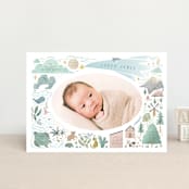 "A Wonderful World" - Birth Announcements in Blue Jay by Grae - Front