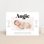 "Bold Name Frame" - Birth Announcements in Ash by Alethea and Ruth - Front