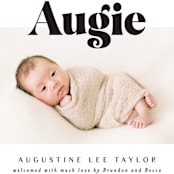 "Bold Name Frame" - Birth Announcements in Ash by Alethea and Ruth - Detail