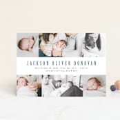 "Photo Stripes" - Birth Announcements in Steel Blue by Ana Sharpe - Front