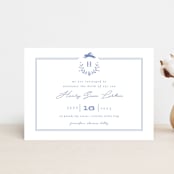"Classic Baby Monogram" - Birth Announcements in Cobalt Blue by Susan Brown - Front