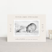 "Classical" - Birth Announcements in Cream by Hooray Creative - Front