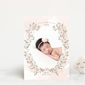 "Sweet Floral Vine" - Birth Announcements in Blush by Susan Moyal - Front
